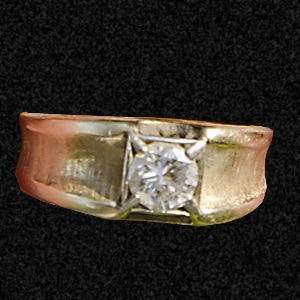 24kt Gold Ring with 3/4ct Diamond
